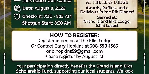 Grand Island Elks Scholarship Golf Tournament