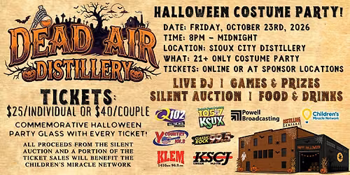 Dead Air Distillery - Halloween Costume Party