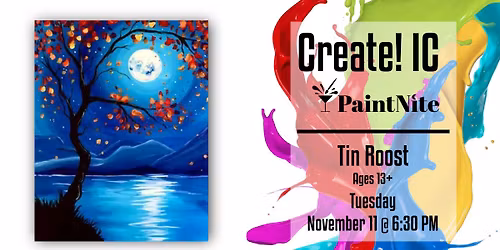 Paint Nite at Tin Roost: Full Moon in Fall