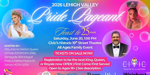 2026 Lehigh Valley Pride Pageant: Toast to 25 Years