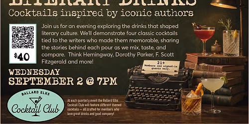 Ballard Elks Cocktail Club - Literary Drinks