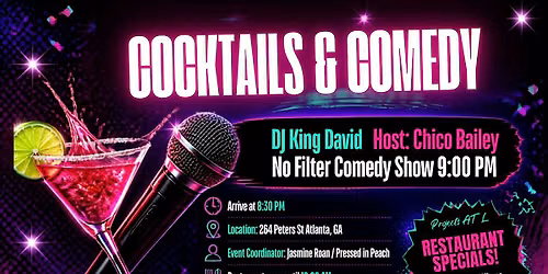 Cocktails & Comedy: No Filter Comedy Show