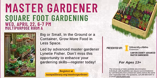 Master Gardener: Square Foot Gardening
