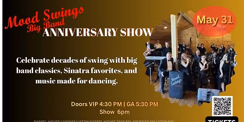 Mood Swings Big Band Anniversary Show at Barrel House Live!