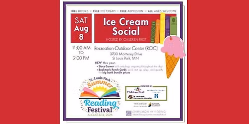 Children First Ice Cream Social - St. Louis Park Summer Reading Festival