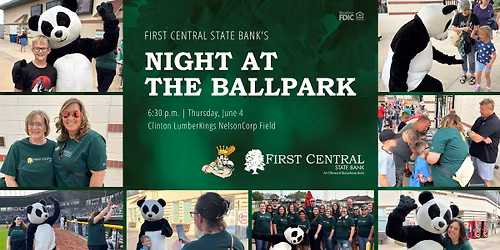 First Central State Bank at the Clinton LumberKings