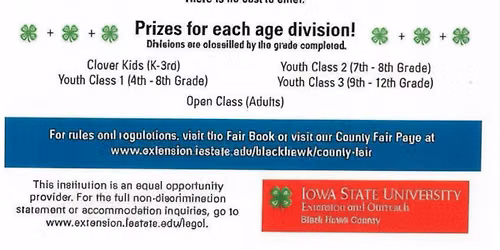 2026 Black Hawk County 4-H and FFA Fair Challenge Classes