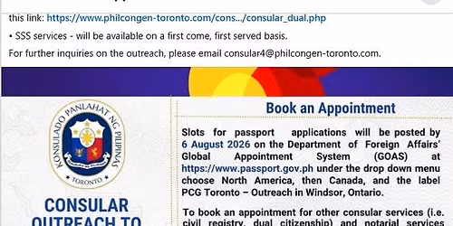 Philippine Consular Outreach to Windsor, Ontario