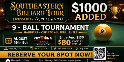 $1000 Added Handicap 9 - Ball Tournament