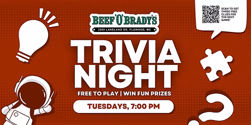 Flowood Trivia Night | Beef 'O' Brady's