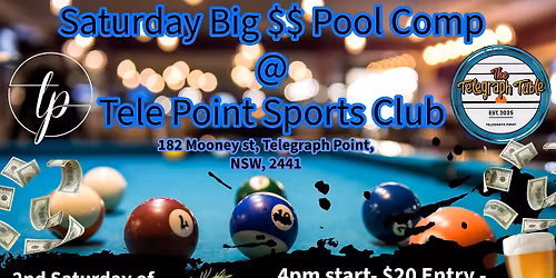 Big $$ Saturday Pool Comp @ Tele Point Sports Club