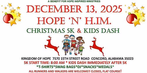 HOPE 'N' H.I.M. Christmas 5k & Kids Dash