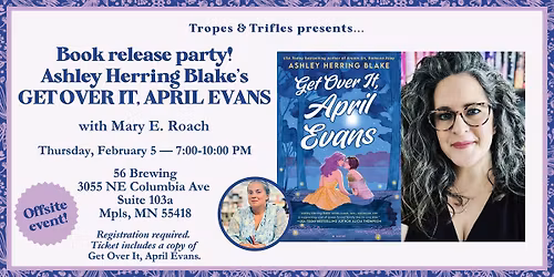 Book release party! Ashley Herring Blake's GET OVER IT, APRIL EVANS