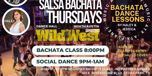 Salsa Bachata Thursdays at Wild West Dance Hall Latin Night \ud83c\udfb6Sensual Bachata Class