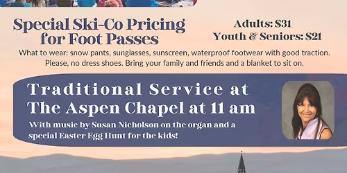 Easter Sunrise Service, April 5th at 8:30 AM on Aspen Mountain