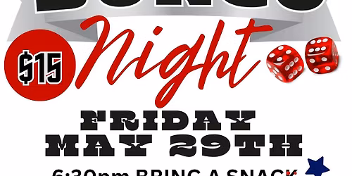 Bunco At The Moose FRIDAY, May 29th