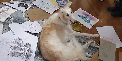 Dog Life drawing at Unassigned Gallery