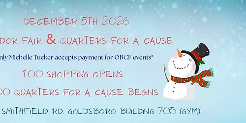 December 2026 Vendor Fair & Quarters for a Cause
