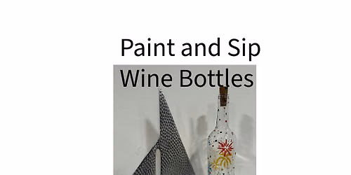 Paint And Sip Wine Bottle with fairy lights