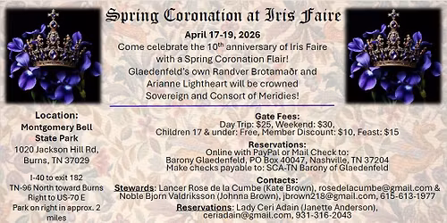 Meridies Spring Coronation & Iris Faire