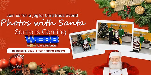 Santa is Coming to Webb Chevrolet Oak Lawn!