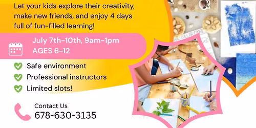Kids Camp Art by the Ocean July 7th-10th