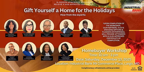 Gift Yourself a Home for the Holidays Homebuyer Workshop