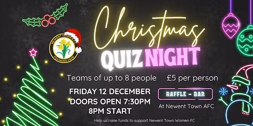 Christmas Quiz Night for Newent Town Women FC