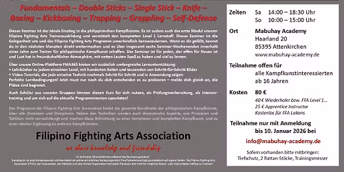 Filipino Fighting Arts LEVEL 1 SEMINAR