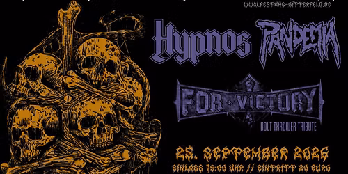 "Death over Bitterfeld"  mit Pandemia(CZ),Hypnos(CZ) und For Victory(BoltThrower Cover,DE)