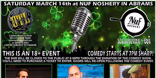 UTL's Comedy Night w/ Chicago's Yoni Heisler! Music after by Hibernian at Nuf Noshery! Tix Start $15