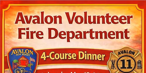 Avalon Vol. Fire Dept. 4-Course Dinner Fundraiser