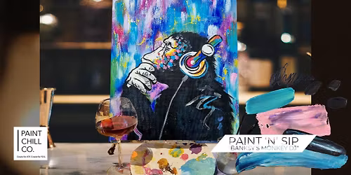 Portsmouth Paint \u2018n\u2019 Sip - \u201cBanksy Monkey DJ\u201d