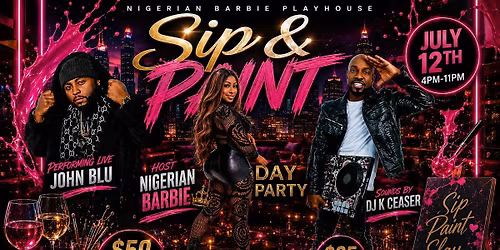 Nigerian Barbie sip and paint sing along Day Party