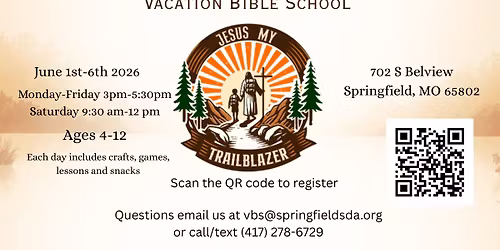 Vacation Bible School VBS 2026 "Jesus My Trailblazer"