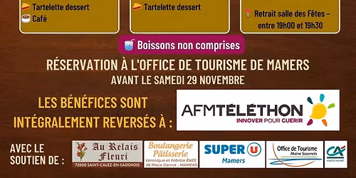 Soir\u00e9e Tartiflette au profit du Telethon