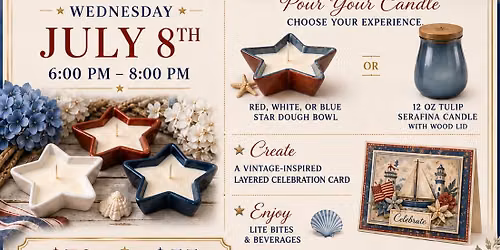 Americana In Bloom- Candle Pouring & Vintage Card Making