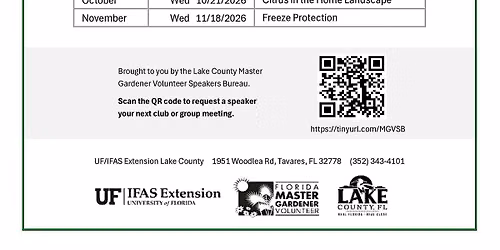 Master Gardener Library Talks - Groveland