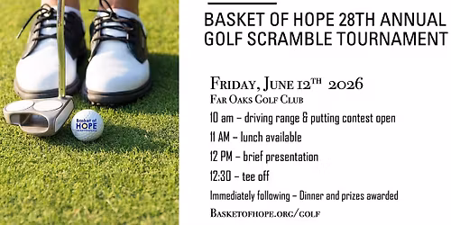 Basket of Hope 28th Annual Golf Scramble Tournament
