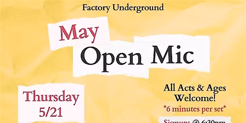 Open Mic Night at Factory Underground Studio