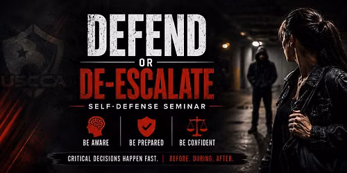 Defend or De-Escalate | Free Self-Defense Seminar in Columbia, SC
