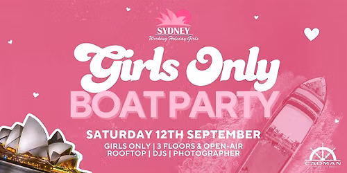 Girls Only Boat Party | Sydney Working Holiday Girls