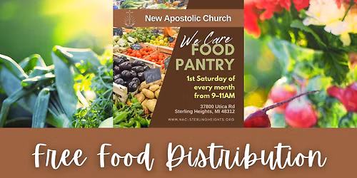 Sterling Heights - Drive-Thru FREE FOOD PANTRY DISTRIBUTION at New Apostolic Church