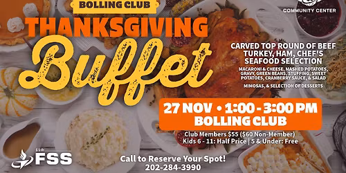 Bolling Club Thanksgiving Buffet