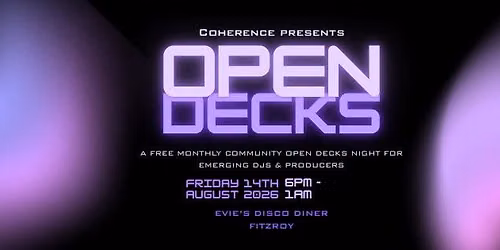 OPEN DECKS NIGHT at Evie's Disco Diner