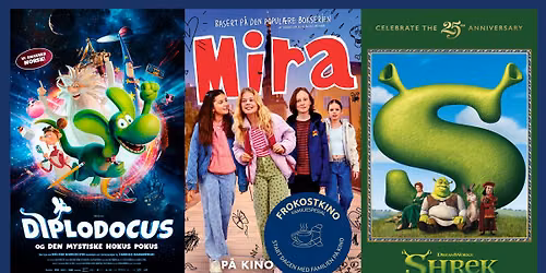 Familie Frokostkino \u2615\ufe0f\ud83c\udfac\ud83d\udc9b Shrek, Mira & Diplodocus