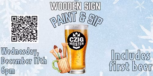 Christmas Wooden Sign Paint & Sip