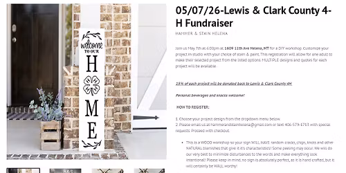 Lewis and Clark 4-H Fundraiser at Hammer & Stain