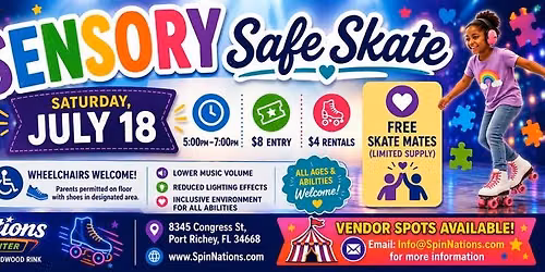 Autism \/ Sensory Safe Skate \u2022 5-7pm