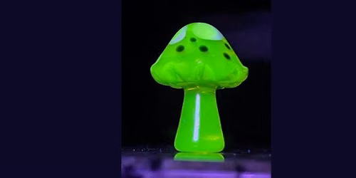 Flameworked Glass Halloween: UV Glass Mushrooms \u2013 October 29